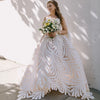 Bohemian Lace A-Line Wedding Dress with Sweetheart Neckline