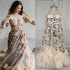 Enchanting Off-Shoulder A-Line Tulle Wedding Dress with Floral Appliques & Ruffles - Includes Veil