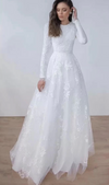 Vintage Modest Muslim Lace Wedding Dress