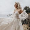 Classic Bohemian Tulle Wedding Dress with Sweetheart Neckline and Spaghetti Straps