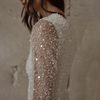 Sequin Short Wedding Dress with Long Sleeves | Above Knee Modern Bridal Gown