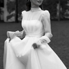 Modest Organza Wedding Dress with High Neck | Muslim Bridal Gown