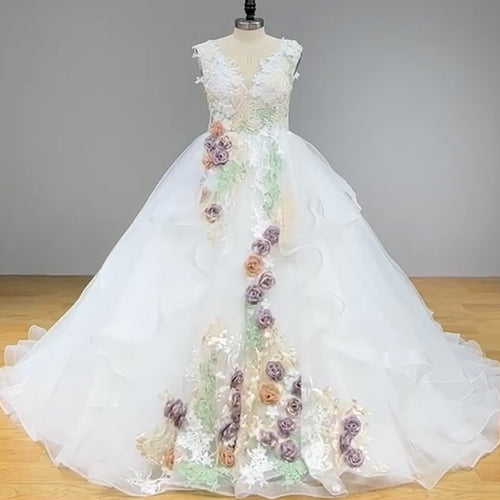 Enchanted Garden Floral Princess Wedding Dress