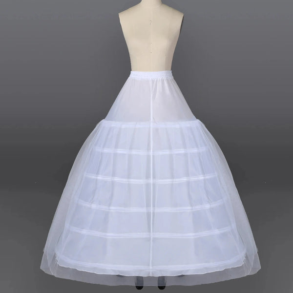 6 Hoops Crinoline Long Wedding Petticoat for Ball Gown Dress - Nylon and Spandex Underskirt