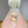 Enchanted Blossom Fairytale Couture Bridal Gown with 3D Flowers