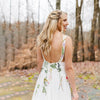 Enchanted Wildflower A-Line Wedding Dress | Plunging V-Neck Unique Embroidered Bridal Gown