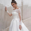 Elegant Modern Satin A-Line Wedding Dress with Jacket and Lace-Up Back