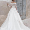 Elegant Modern Satin A-Line Wedding Dress with Jacket and Lace-Up Back