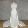 Minimalistic Sheath Bridal Gown with Sleeveless Design & Detachable Court Train