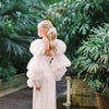 Contemporary Pearl-Studded Tulle Wedding Dress with Puff Sleeves