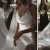 Elegant Soft Satin Cowl Neck Mermaid Wedding Gown | Backless Bridal Dress