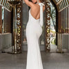 Elegant Boho Halter Wedding Dress with Sweep Train and Backless Design