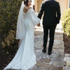 Boho Sweetheart Mermaid Wedding Dress with Puff Sleeves and Backless Design