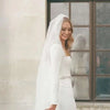 Classic Satin Mermaid Wedding Dress with Square Collar, Long Sleeves, and Elegant Backless Design