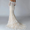 Elegant Off-the-Shoulder Sweetheart Mermaid Wedding Dress with Lace Applique and Detachable Train