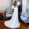 Simple Sweetheart Chiffon A-Line Wedding Dress with Off-Shoulder Sleeves (Copy)