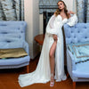 Simple Sweetheart Chiffon A-Line Wedding Dress with Off-Shoulder Sleeves (Copy)