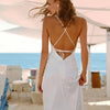 Chic Boho Backless Mermaid Wedding Dress with Spaghetti Straps and Deep V-Neck