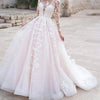 Elegant Princess Wedding Gown with Long Sleeves and Embroidery | Classic Organza and Tulle Bridal Dress