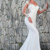 Elegant Mermaid Lace Applique Wedding Dress with Long Sleeves and Sheer Illusion Back