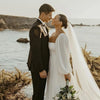 Minimalist Wedding Dress with Square Neck and Puff Sleeves