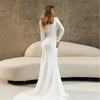 Chic Mermaid Wedding Dress with Long Sleeves and Square Neckline