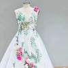 Luxury Off-the-Shoulder Pastoral Ball Gown Wedding Dress with Hand-Made Floral Appliques and Court Train