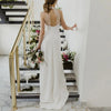 Simple Halter Satin A-Line Wedding Dress with Backless Design and Sweep Train