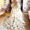 Elegant Sweetheart Champagne Party Dress with Puff Sleeves and 3D Flowers for Wedding and Evening Galas