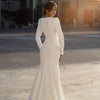 Elegant Mermaid Wedding Dress with Long Sleeves and a Beaded V-Neck