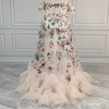 Enchanting Off-Shoulder A-Line Tulle Wedding Dress with Floral Appliques & Ruffles - Includes Veil