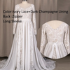 Boho Lace A-Line Wedding Dress with Full Illusion Sleeves and Sweep Train