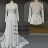 Boho Lace A-Line Wedding Dress with Full Illusion Sleeves and Sweep Train