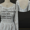 Boho Lace A-Line Wedding Dress with Full Illusion Sleeves and Sweep Train