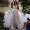 Flowy Bohemian Tulle Wedding Dress with Sweetheart Neckline