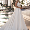 Simple Elegant Satin Minimal Bridal Gown | Sleeveless Minimalistic Wedding Dress