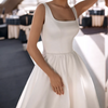 Simple Elegant Satin Minimal Bridal Gown | Sleeveless Minimalistic Wedding Dress