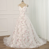 Elegant A-Line Wedding Dress with Floral Print, Sweetheart Neckline, and Sweep Train