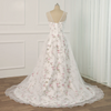 Elegant A-Line Wedding Dress with Floral Print, Sweetheart Neckline, and Sweep Train