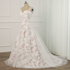 Elegant A-Line Wedding Dress with Floral Print, Sweetheart Neckline, and Sweep Train