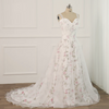 Elegant A-Line Wedding Dress with Floral Print, Sweetheart Neckline, and Sweep Train