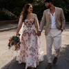 Floral Embroidery Wedding Dress | Boho A-Line Lace Bridal Gown