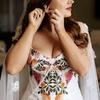 Floral Embroidery Wedding Dress | Boho A-Line Lace Bridal Gown