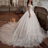 Luxury Princess Ball Gown Wedding Dress | Sweetheart Neckline, Off-the-Shoulder, Embroidered Organza & Tulle