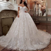 Luxury Princess Ball Gown Wedding Dress | Sweetheart Neckline, Off-the-Shoulder, Embroidered Organza & Tulle