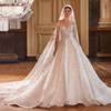 Luxury Princess Ball Gown Wedding Dress with Beading and Crystal Embellishments, Sweetheart Neckline, and Court Train