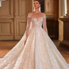 Luxury Princess Ball Gown Wedding Dress with Beading and Crystal Embellishments, Sweetheart Neckline, and Court Train