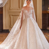 Luxury Princess Ball Gown Wedding Dress with Beading and Crystal Embellishments, Sweetheart Neckline, and Court Train