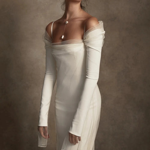 Elegant Sheath Wedding Dress | Minimalistic Sexy Bridal Gown