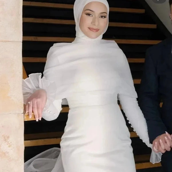 Modest Muslim Mermaid Wedding Dress